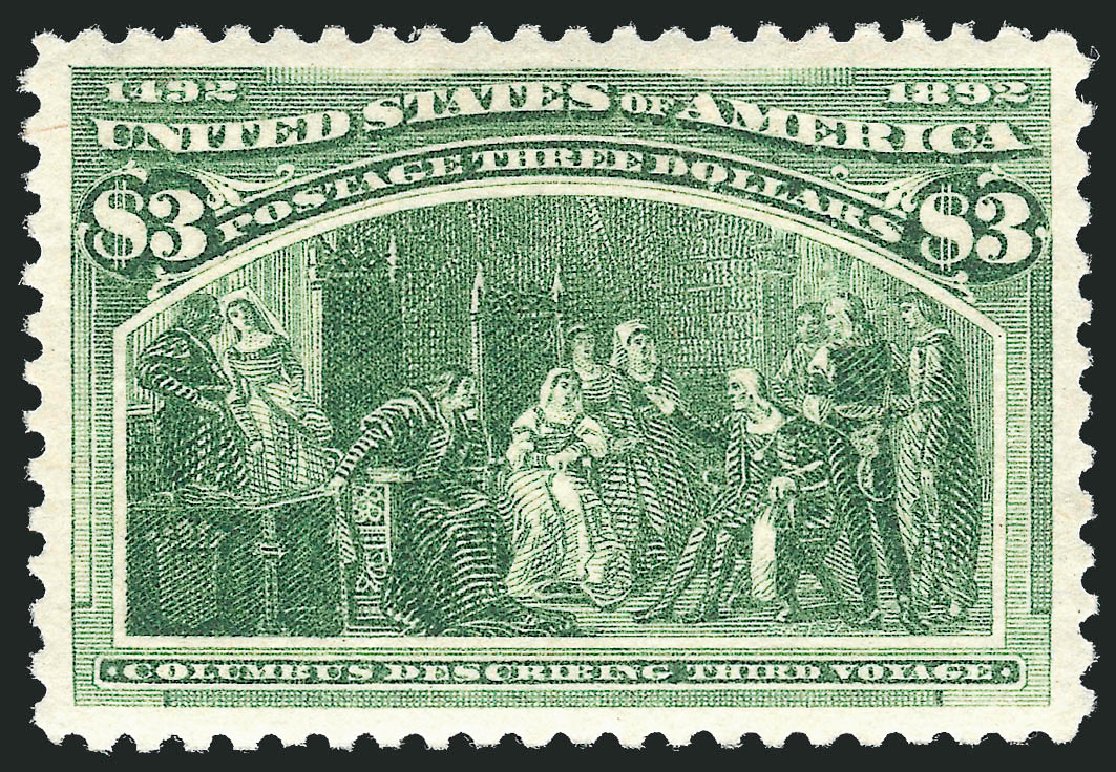 US Stamps Value Scott Catalog # 243: US$3.00 1893 Columbian Exposition. Robert Siegel Auction Galleries, Jun 2012, Sale 1025, Lot 185