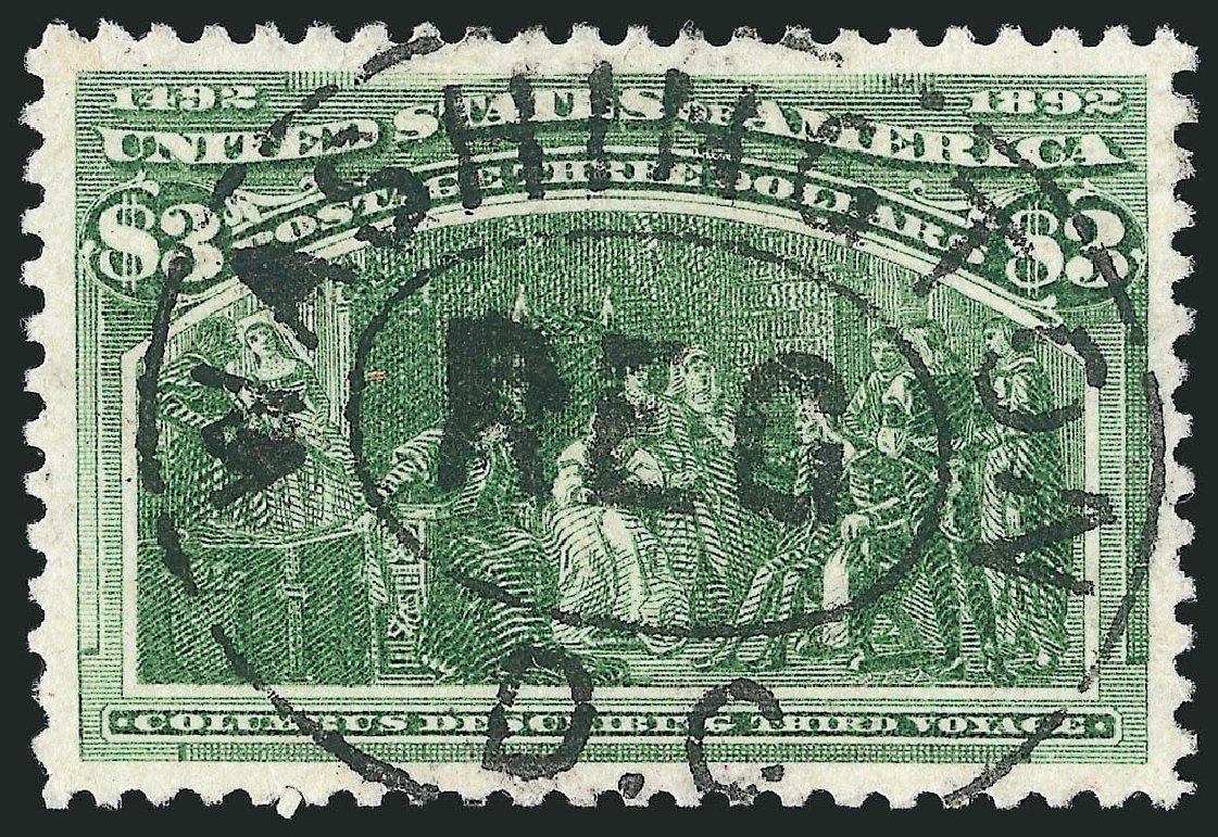 US Stamp Value Scott Catalog #243: 1893 US$3.00 Columbian Exposition. Robert Siegel Auction Galleries, Nov 2014, Sale 1084, Lot 3555