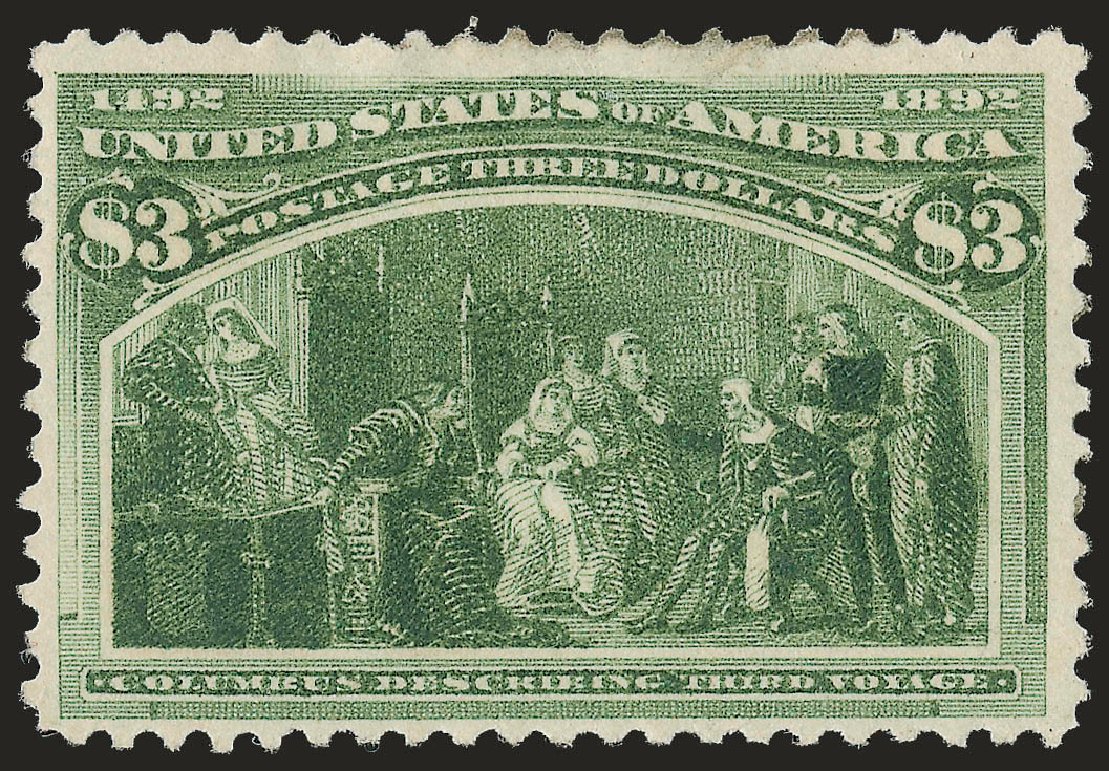 Values of US Stamp Scott 243: 1893 US$3.00 Columbian Exposition. Robert Siegel Auction Galleries, Dec 2009, Sale 982, Lot 5585