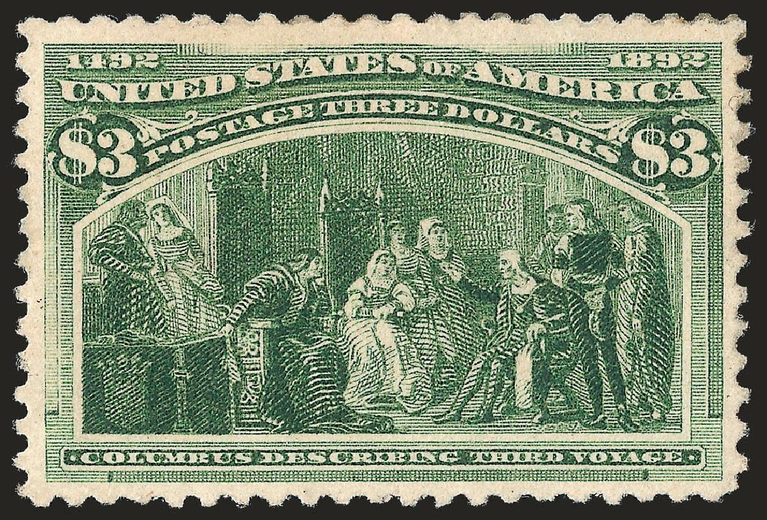 Values of US Stamps Scott Cat. 243 - 1893 US$3.00 Columbian Exposition. Robert Siegel Auction Galleries, Apr 2010, Sale 984, Lot 595