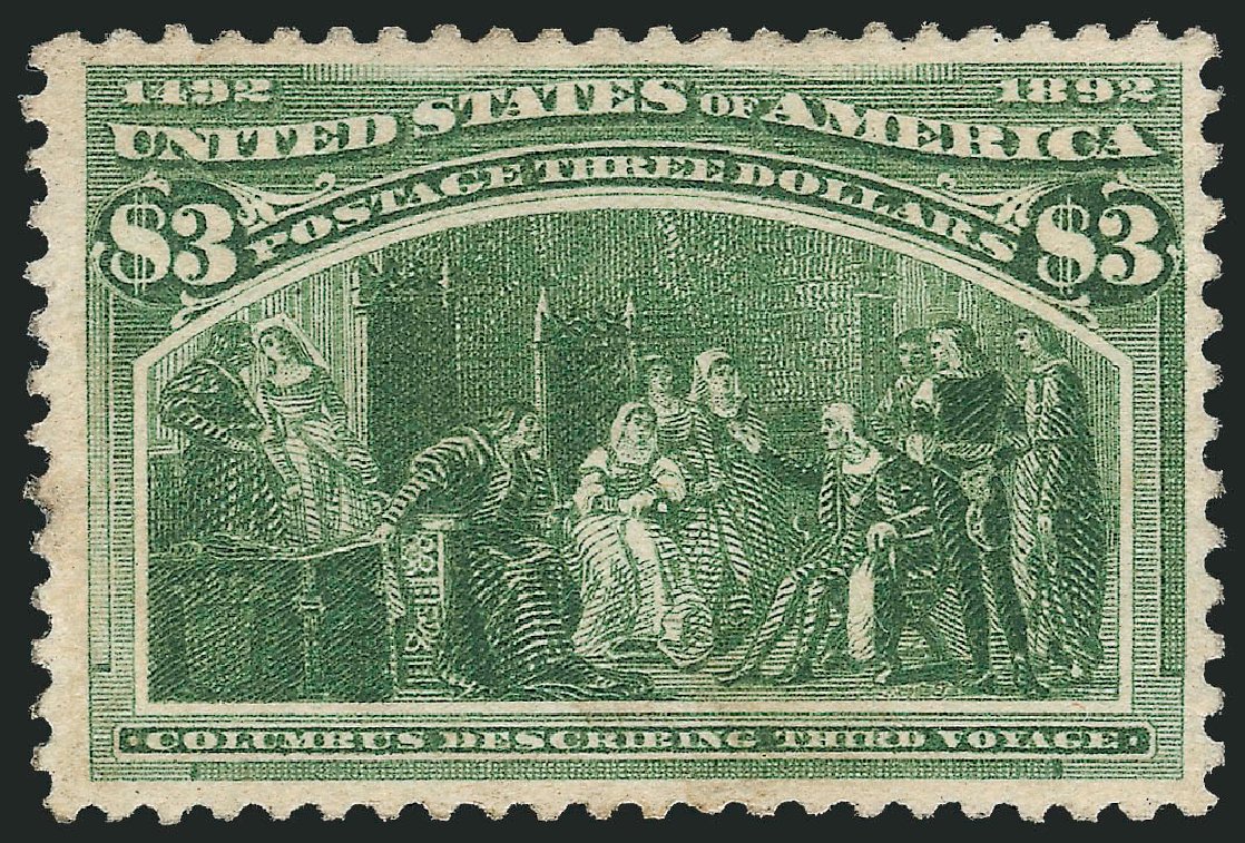 Cost of US Stamp Scott 243: US$3.00 1893 Columbian Exposition. Robert Siegel Auction Galleries, Oct 2010, Sale 997, Lot 5715