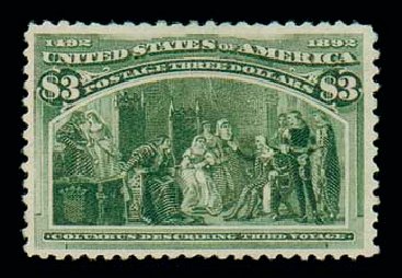 US Stamps Price Scott Catalog # 243 - US$3.00 1893 Columbian Exposition. Matthew Bennett International, Dec 2007, Sale 325, Lot 1762
