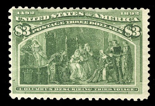Price of US Stamps Scott Catalog #243 - 1893 US$3.00 Columbian Exposition. Cherrystone Auctions, Mar 2015, Sale 201503, Lot 32