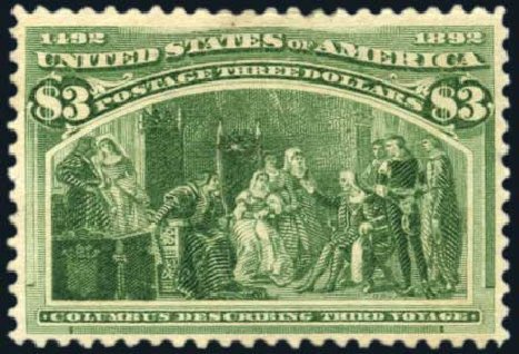 Costs of US Stamp Scott Catalog # 243: 1893 US$3.00 Columbian Exposition. Harmer-Schau Auction Galleries, Feb 2010, Sale 84, Lot 1462