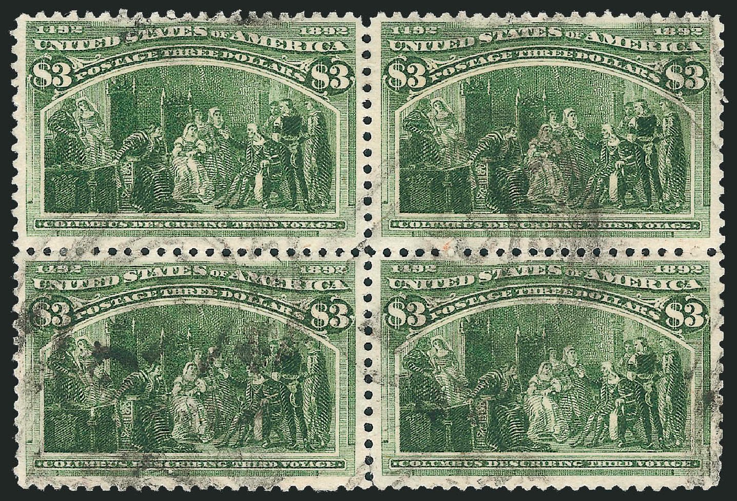 US Stamps Value Scott Catalog # 243 - US$3.00 1893 Columbian Exposition. Robert Siegel Auction Galleries, Mar 2012, Sale 1019, Lot 572