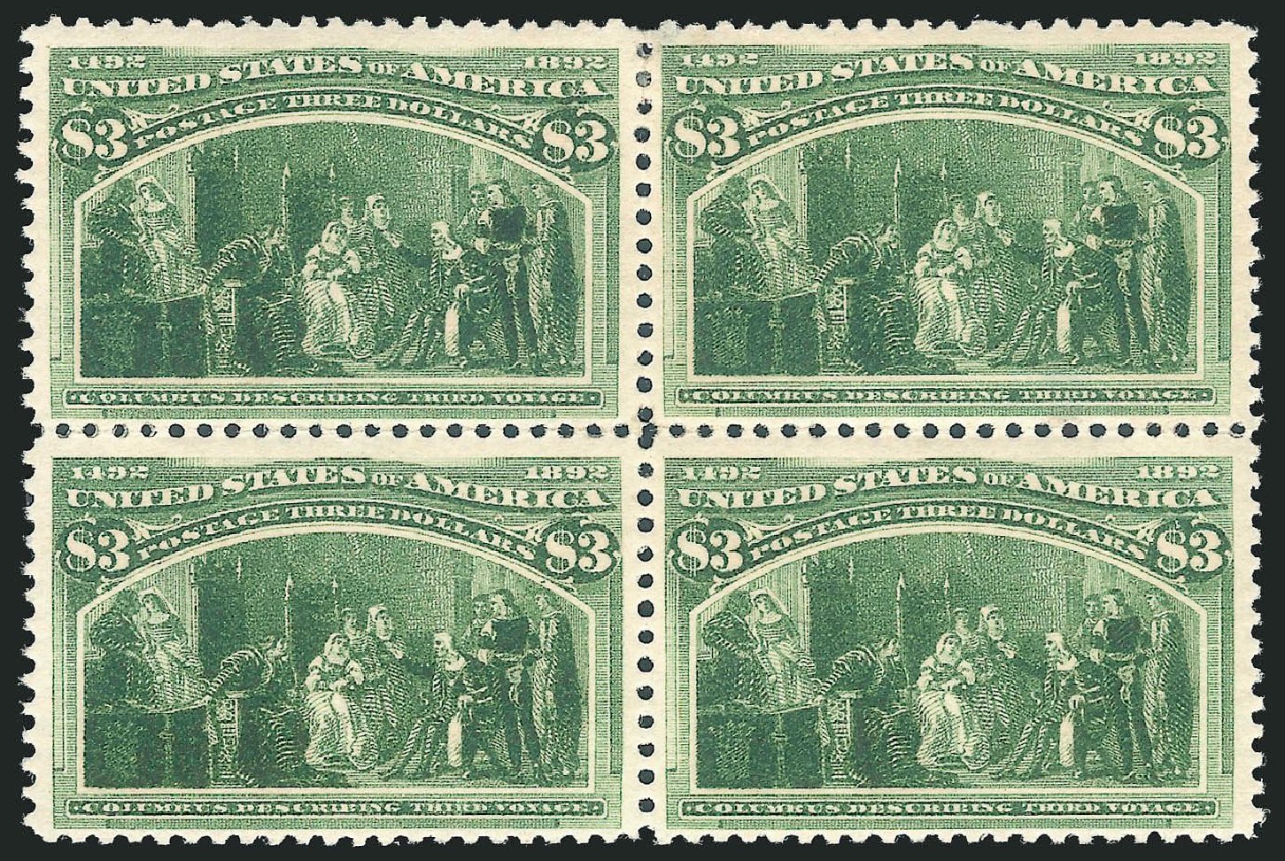 US Stamp Value Scott Cat. 243 - 1893 US$3.00 Columbian Exposition. Robert Siegel Auction Galleries, Mar 2013, Sale 1040, Lot 1552