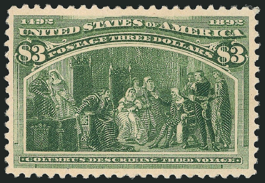 US Stamps Price Scott Catalog 243 - US$3.00 1893 Columbian Exposition. Robert Siegel Auction Galleries, Jul 2013, Sale 1050, Lot 382