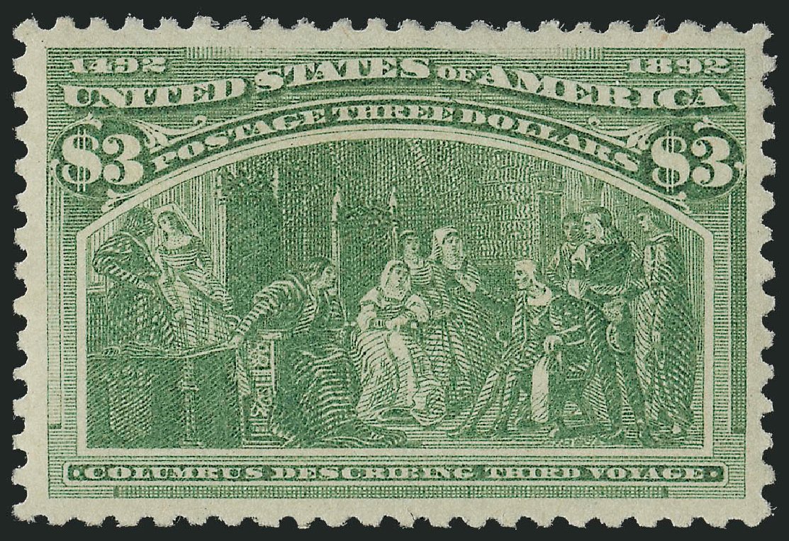 US Stamps Prices Scott Catalog 243: US$3.00 1893 Columbian Exposition. Robert Siegel Auction Galleries, Dec 2009, Sale 978, Lot 1072