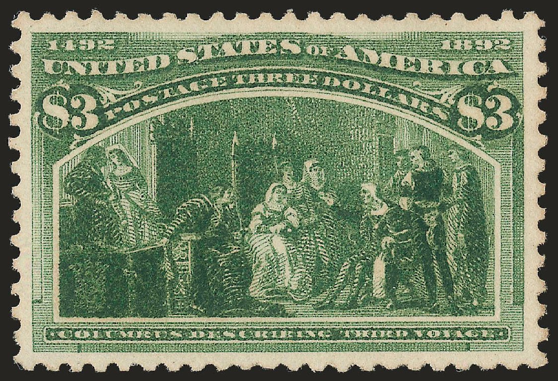 US Stamps Prices Scott Catalog #243: 1893 US$3.00 Columbian Exposition. Robert Siegel Auction Galleries, Apr 2010, Sale 984, Lot 592