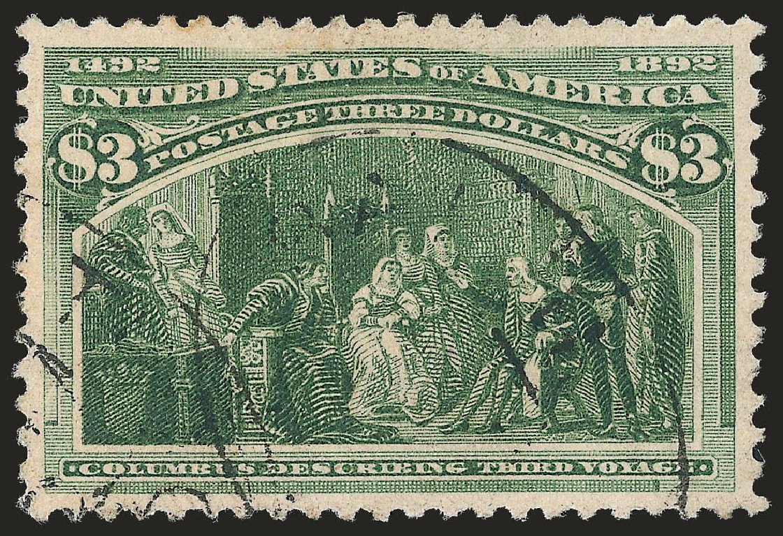 US Stamp Price Scott Catalog 243 - 1893 US$3.00 Columbian Exposition. Robert Siegel Auction Galleries, Apr 2010, Sale 984, Lot 602