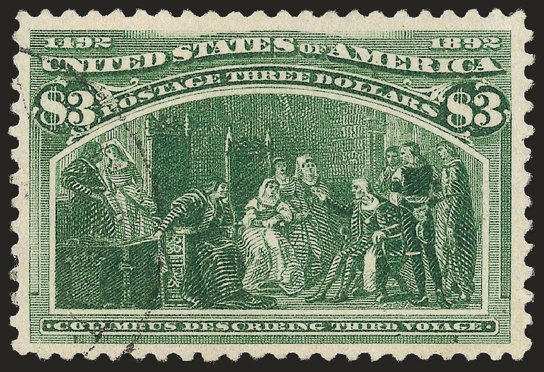 US Stamps Value Scott Catalogue #243 - US$3.00 1893 Columbian Exposition. Robert Siegel Auction Galleries, Jun 2010, Sale 992, Lot 2332