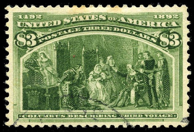 US Stamps Value Scott Cat. 243: 1893 US$3.00 Columbian Exposition. Matthew Bennett International, Mar 2012, Sale 344, Lot 4433