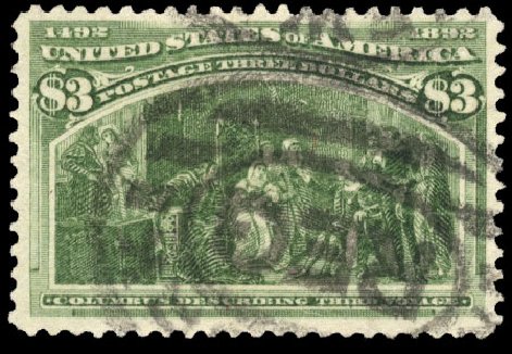 Price of US Stamps Scott Catalogue 243 - US$3.00 1893 Columbian Exposition. Cherrystone Auctions, Mar 2010, Sale 201003, Lot 143