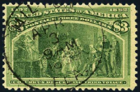 Price of US Stamps Scott Catalog #243: 1893 US$3.00 Columbian Exposition. Harmer-Schau Auction Galleries, May 2012, Sale 93, Lot 303