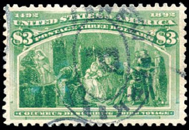 US Stamps Value Scott 243: 1893 US$3.00 Columbian Exposition. Schuyler J. Rumsey Philatelic Auctions, Apr 2015, Sale 60, Lot 2243