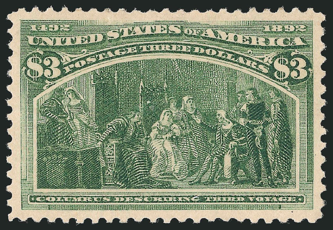 US Stamps Prices Scott Catalog 243 - US$3.00 1893 Columbian Exposition. Robert Siegel Auction Galleries, Nov 2012, Sale 1034, Lot 223