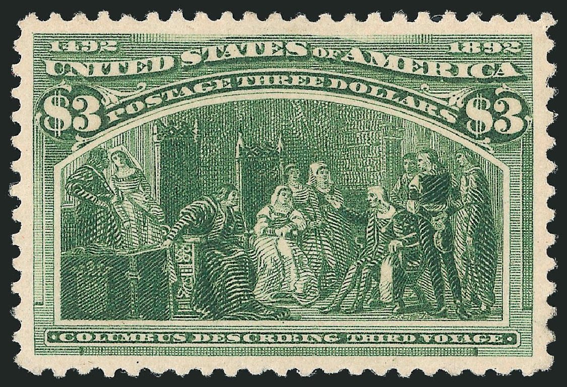 Cost of US Stamps Scott Cat. #243 - US$3.00 1893 Columbian Exposition. Robert Siegel Auction Galleries, Mar 2013, Sale 1040, Lot 1503