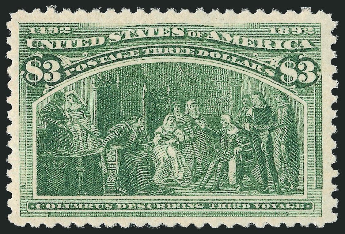 Prices of US Stamp Scott Catalogue #243 - 1893 US$3.00 Columbian Exposition. Robert Siegel Auction Galleries, Jul 2013, Sale 1050, Lot 383