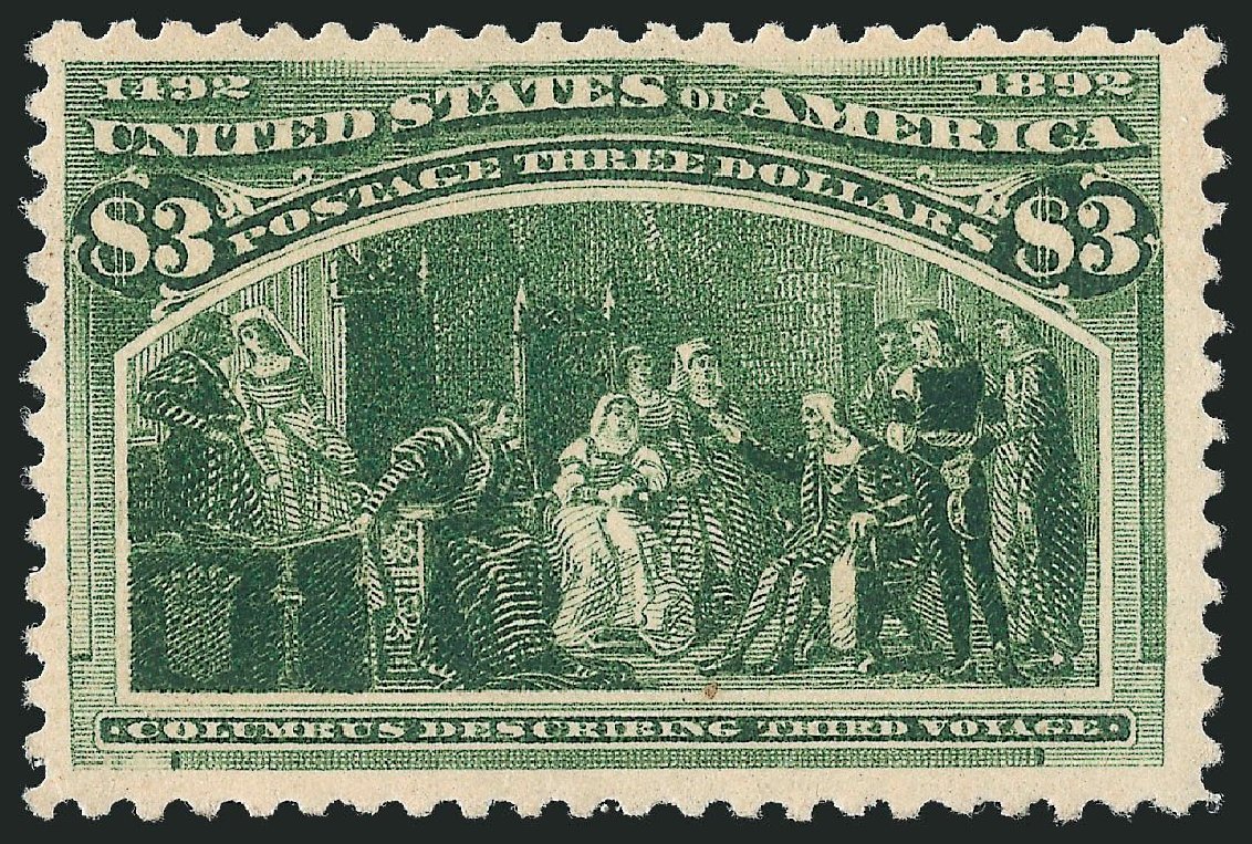 US Stamps Value Scott Catalogue #243 - 1893 US$3.00 Columbian Exposition. Robert Siegel Auction Galleries, Nov 2013, Sale 1061, Lot 3723