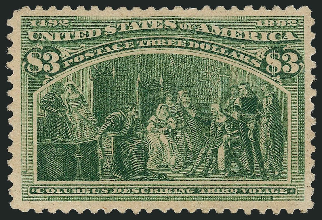US Stamps Values Scott Catalog # 243: 1893 US$3.00 Columbian Exposition. Robert Siegel Auction Galleries, Oct 2010, Sale 997, Lot 5713