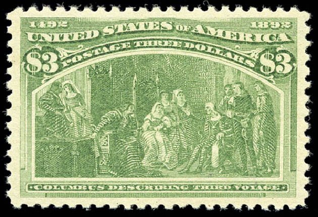 Prices of US Stamp Scott Cat. #243 - US$3.00 1893 Columbian Exposition. Matthew Bennett International, Sep 2011, Sale 338, Lot 1876