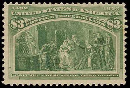 US Stamps Value Scott #243 - US$3.00 1893 Columbian Exposition. H.R. Harmer, Nov 2013, Sale 3004, Lot 1176