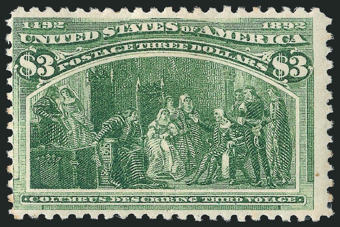 US Stamps Values Scott Catalog 243: US$3.00 1893 Columbian Exposition. Robert Siegel Auction Galleries, Mar 2013, Sale 1040, Lot 1506