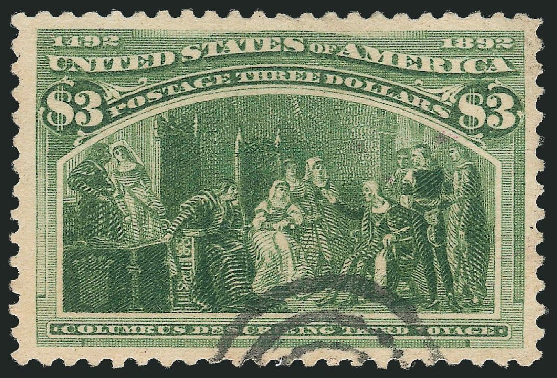 Price of US Stamps Scott Catalog #243 - 1893 US$3.00 Columbian Exposition. Robert Siegel Auction Galleries, Nov 2013, Sale 1061, Lot 3726