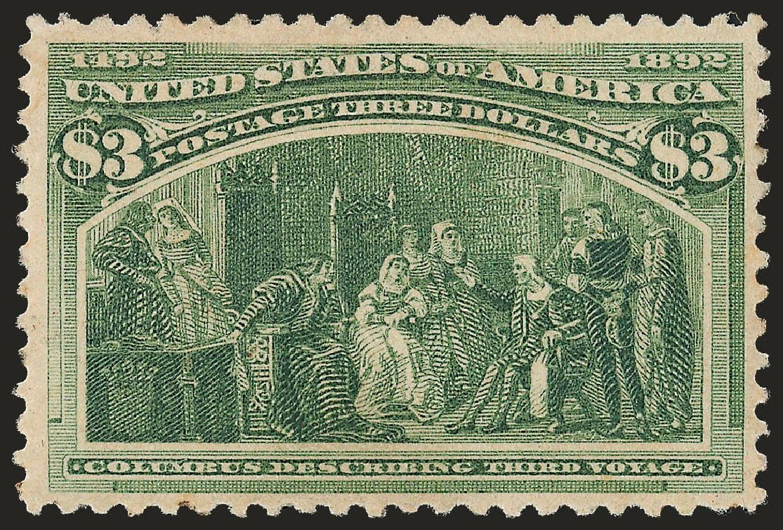 US Stamp Price Scott Cat. #243: 1893 US$3.00 Columbian Exposition. Robert Siegel Auction Galleries, Dec 2009, Sale 982, Lot 5586