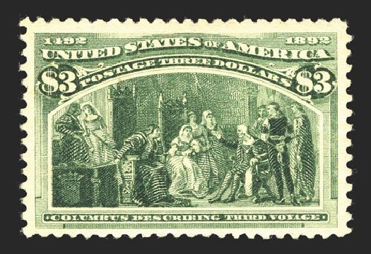 Value of US Stamps Scott # 243: 1893 US$3.00 Columbian Exposition. Spink Shreves Galleries, Mar 2013, Sale 142, Lot 246