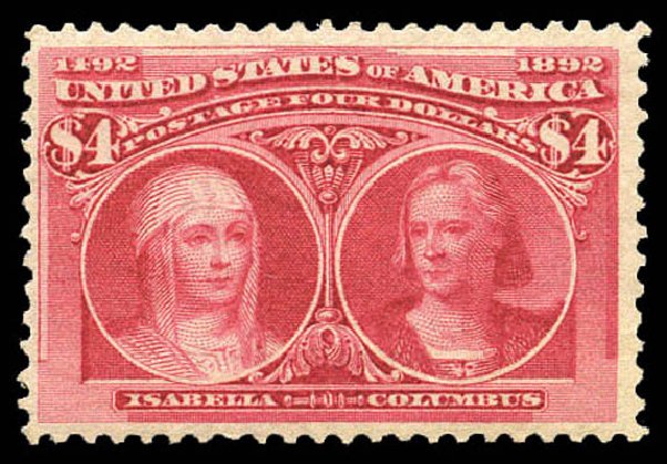 Value of US Stamp Scott Catalog # 244: US$4.00 1893 Columbian Exposition. Matthew Bennett International, Mar 2011, Sale 337, Lot 2687
