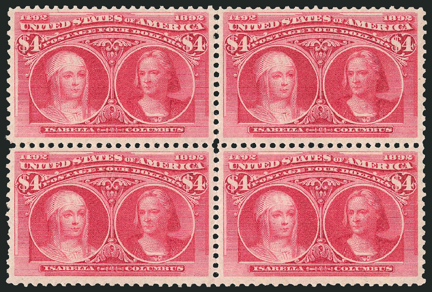 US Stamp Value Scott 244: 1893 US$4.00 Columbian Exposition. Robert Siegel Auction Galleries, Sep 2009, Sale 976, Lot 1717