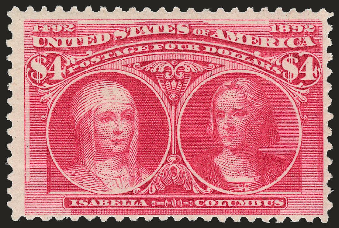 Prices of US Stamp Scott Cat. 244 - US$4.00 1893 Columbian Exposition. Robert Siegel Auction Galleries, Apr 2010, Sale 984, Lot 607