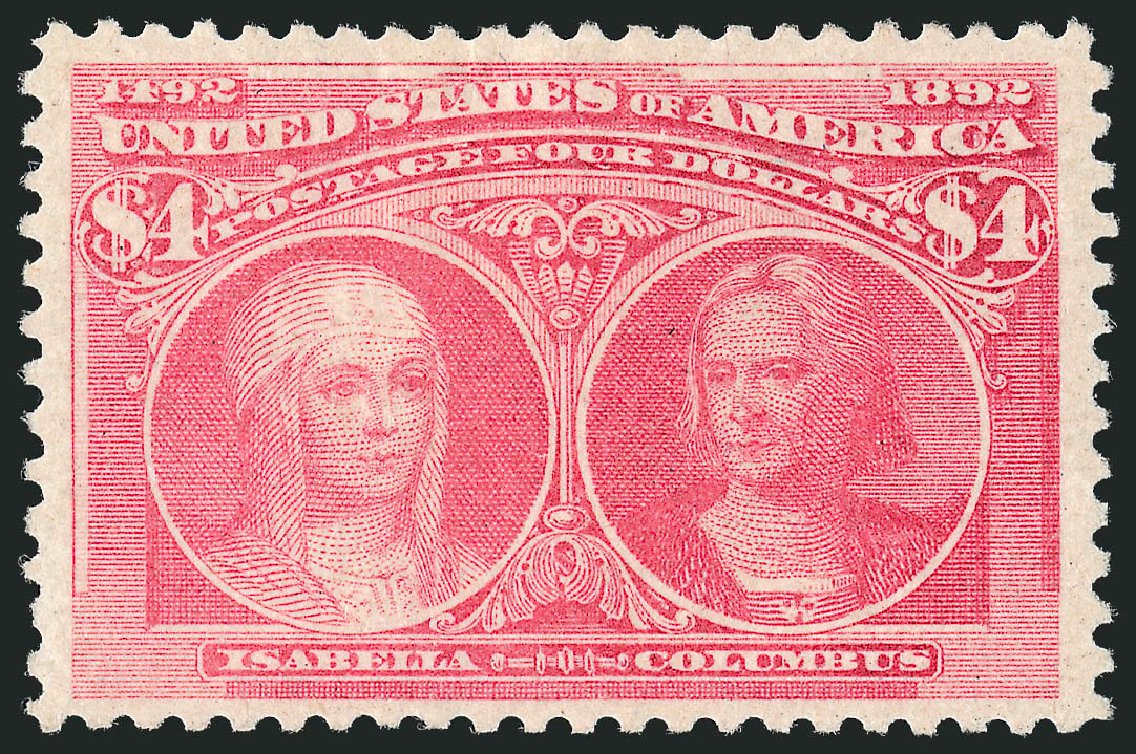 US Stamp Values Scott Catalogue #244 - US$4.00 1893 Columbian Exposition. Robert Siegel Auction Galleries, Oct 2010, Sale 997, Lot 5727