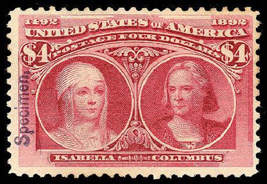Price of US Stamps Scott Cat. #244 - US$4.00 1893 Columbian Exposition. Matthew Bennett International, Apr 2008, Sale 326, Lot 228