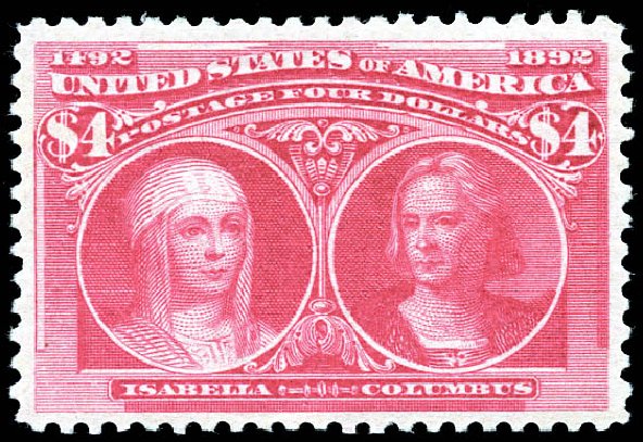 US Stamps Price Scott #244: 1893 US$4.00 Columbian Exposition. Matthew Bennett International, Sep 2011, Sale 338, Lot 1878