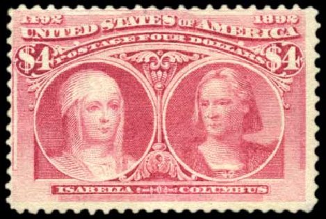 Price of US Stamps Scott # 244 - US$4.00 1893 Columbian Exposition. Harmer-Schau Auction Galleries, Oct 2010, Sale 87, Lot 218