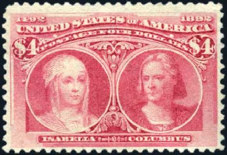 US Stamps Price Scott Cat. #244 - US$4.00 1893 Columbian Exposition. Harmer-Schau Auction Galleries, Mar 2011, Sale 89, Lot 238