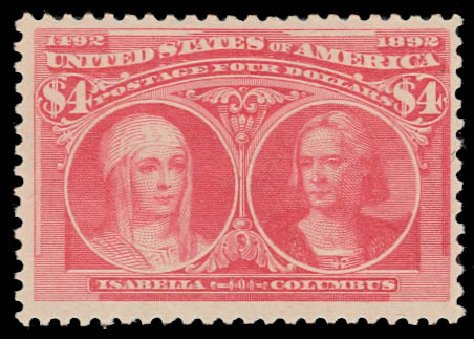 US Stamps Prices Scott Catalog # 244: US$4.00 1893 Columbian Exposition. Daniel Kelleher Auctions, Jan 2012, Sale 628, Lot 368