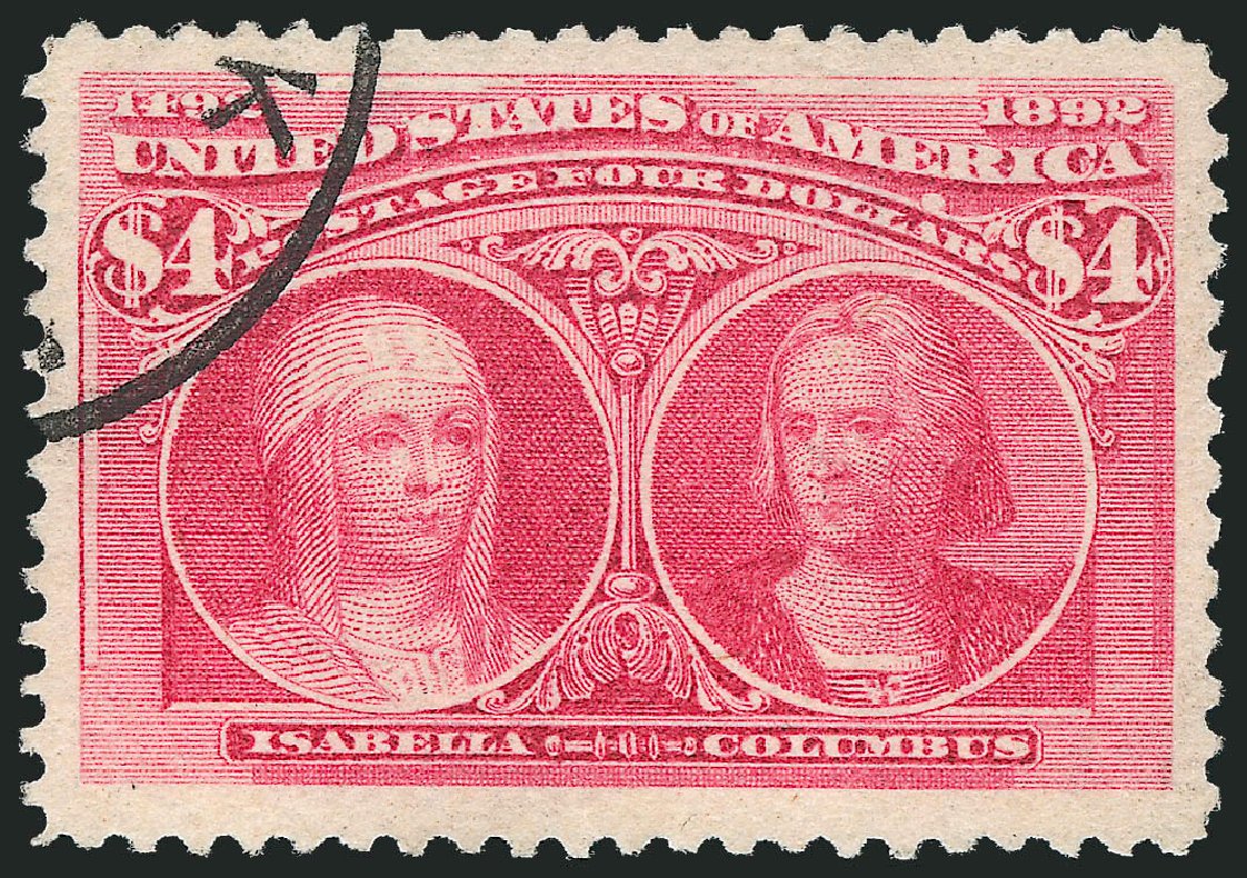 US Stamp Price Scott #244 - US$4.00 1893 Columbian Exposition. Robert Siegel Auction Galleries, Oct 2012, Sale 1032, Lot 3358