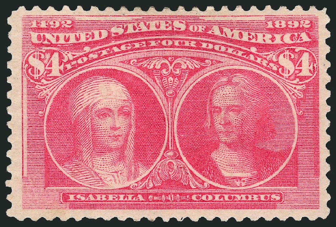 Cost of US Stamp Scott Catalog 244 - 1893 US$4.00 Columbian Exposition. Robert Siegel Auction Galleries, Jul 2013, Sale 1050, Lot 388