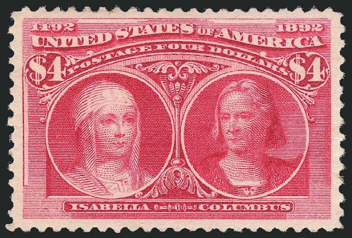 Cost of US Stamps Scott Cat. 244 - 1893 US$4.00 Columbian Exposition. Robert Siegel Auction Galleries, Nov 2013, Sale 1061, Lot 3728