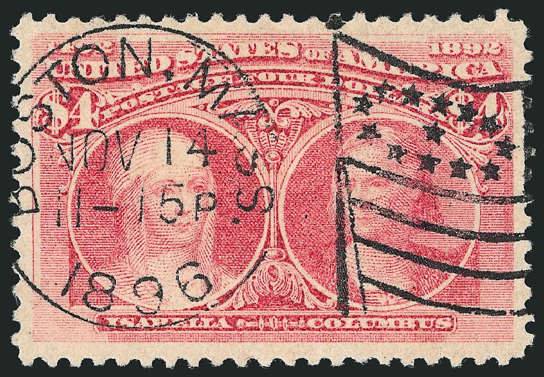 Costs of US Stamps Scott # 244: 1893 US$4.00 Columbian Exposition. Robert Siegel Auction Galleries, Nov 2014, Sale 1084, Lot 3558