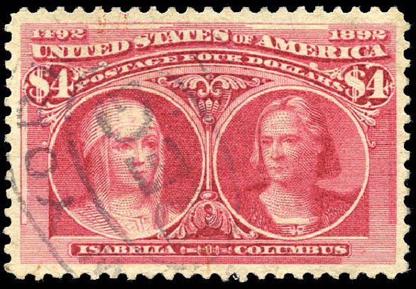 Prices of US Stamps Scott Catalog # 244: 1893 US$4.00 Columbian Exposition. Matthew Bennett International, Sep 2011, Sale 338, Lot 1879