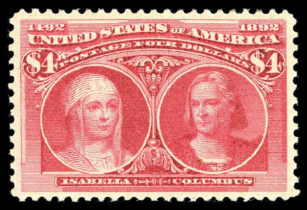 US Stamp Price Scott Cat. 244: 1893 US$4.00 Columbian Exposition. Matthew Bennett International, Sep 2012, Sale 345, Lot 269