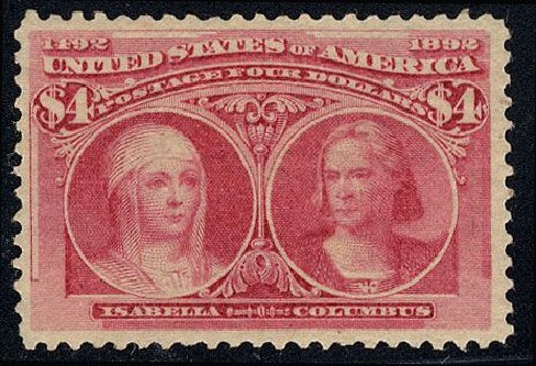 US Stamps Price Scott Catalogue #244 - US$4.00 1893 Columbian Exposition. Cherrystone Auctions, Jan 2008, Sale 200801, Lot 1159