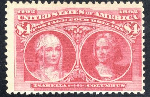 US Stamp Prices Scott Cat. 244 - 1893 US$4.00 Columbian Exposition. Cherrystone Auctions, Mar 2008, Sale 200803, Lot 219