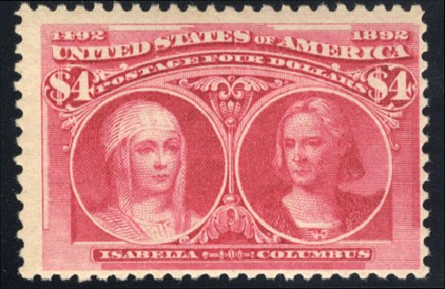 US Stamps Prices Scott Catalogue # 244 - US$4.00 1893 Columbian Exposition. Cherrystone Auctions, Jun 2012, Sale 201206, Lot 109