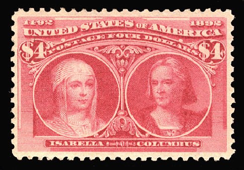 US Stamp Price Scott # 244 - US$4.00 1893 Columbian Exposition. Cherrystone Auctions, Mar 2013, Sale 201303, Lot 59