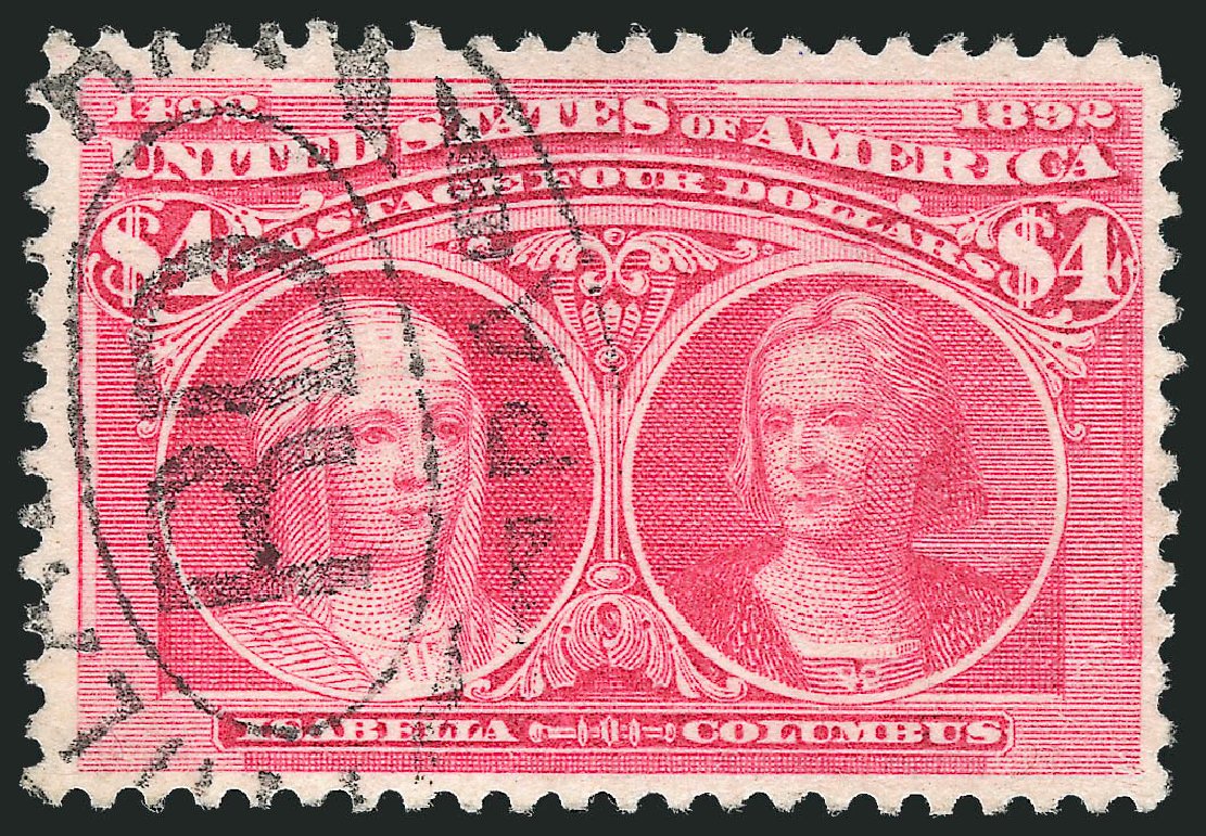 Prices of US Stamps Scott Catalog #244 - 1893 US$4.00 Columbian Exposition. Robert Siegel Auction Galleries, Oct 2012, Sale 1032, Lot 3359